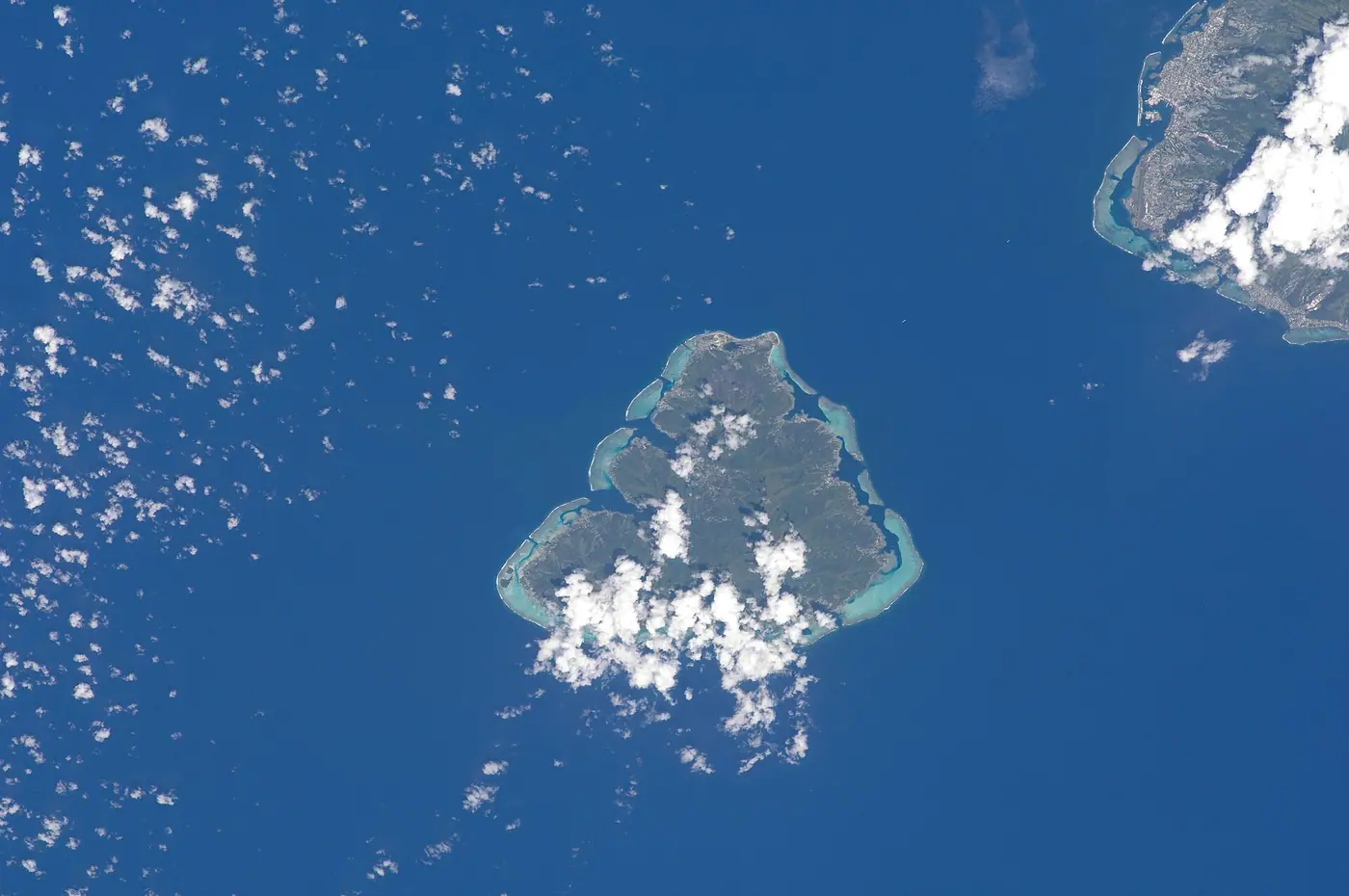 The Society Islands seen from space